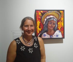 Photo of fine artist, Alisa E. Clark, at the 8th Catholic Arts Biennial.